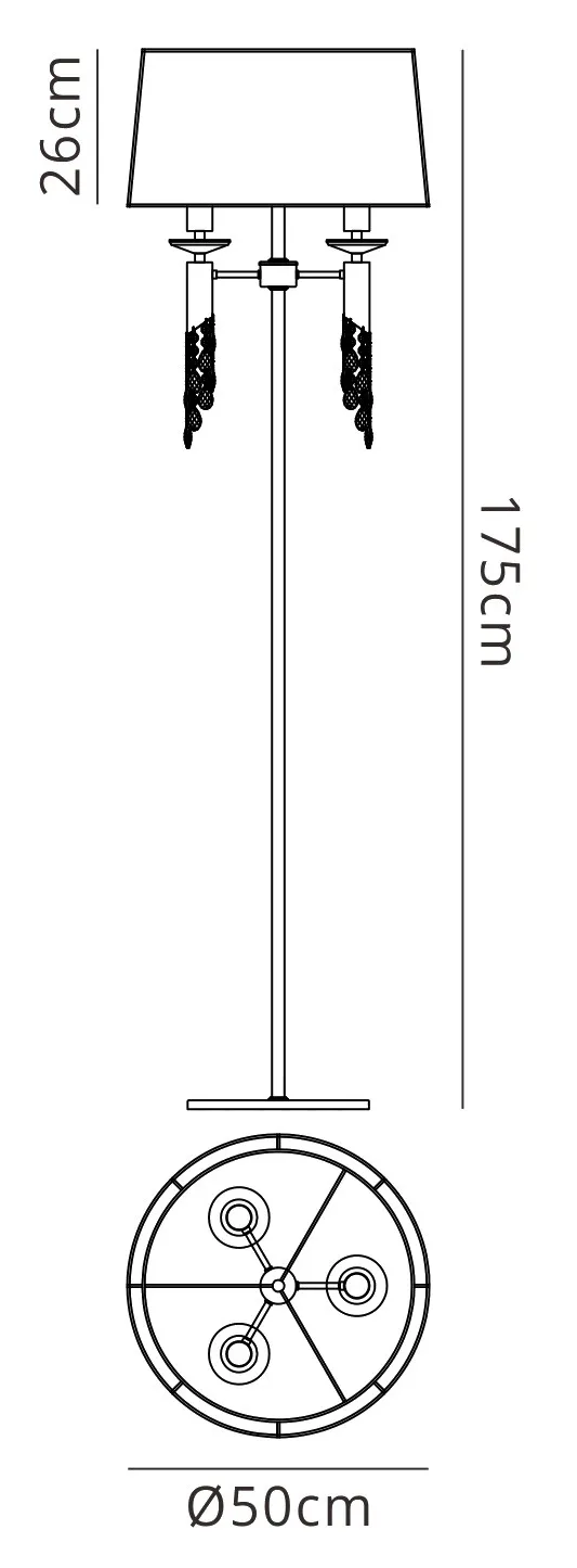 Tiffany French Gold-Soft Bronze Crystal Floor Lamps Mantra Shaded Floor Lamps